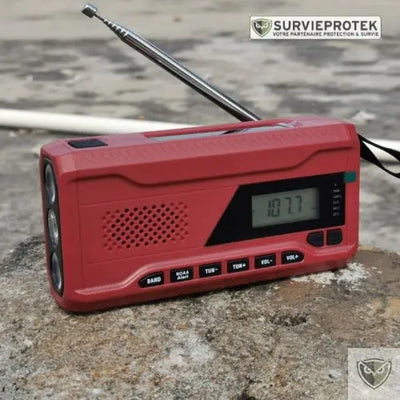 Radio solaire à manivelle survie