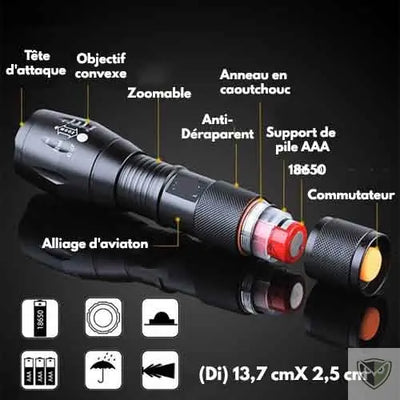 lampe torche led puissante zoom
